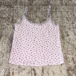 Victoria's Secret Pink Floral Cami with Gray Lace